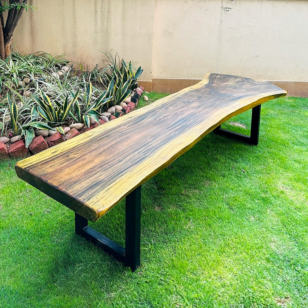 Rustic Live Edge Sheesham Log Garden Bench Studio By Paveela