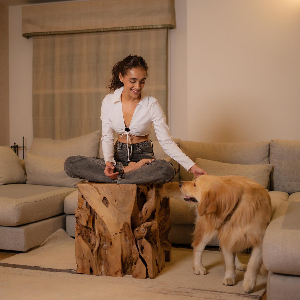 Cube Handcrafted Side Table