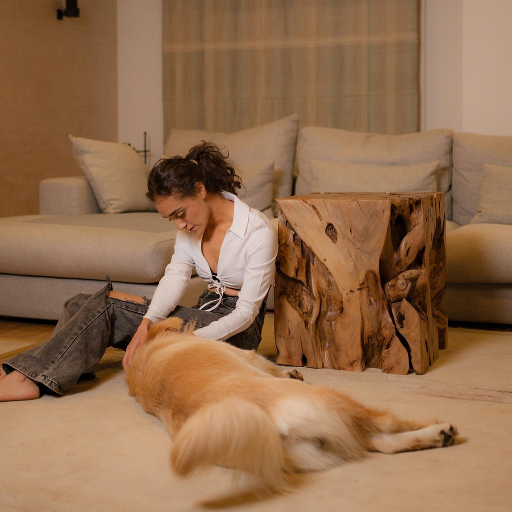 Cube Handcrafted Side Table