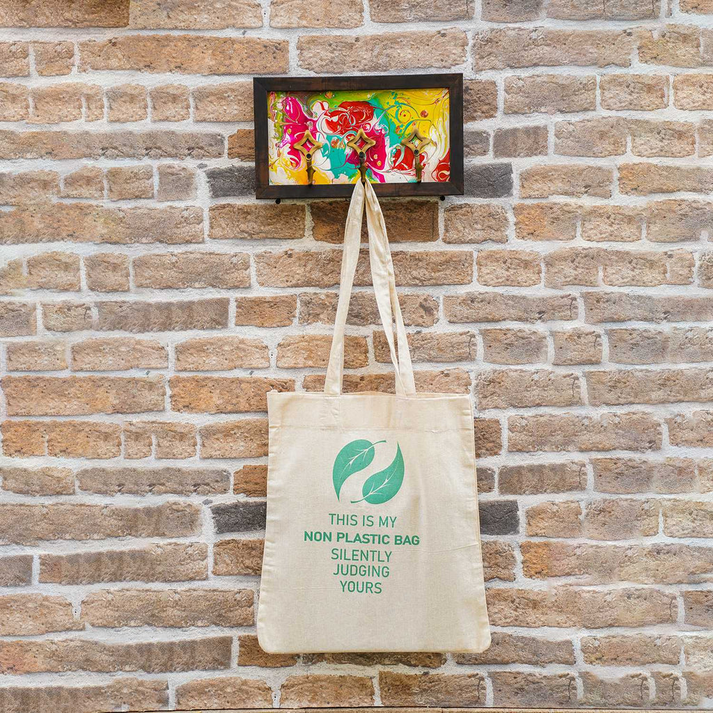 Canvas Tote Bags - "This is My Non Plastic Bag Silently Judging Others" | Studio By Paveela